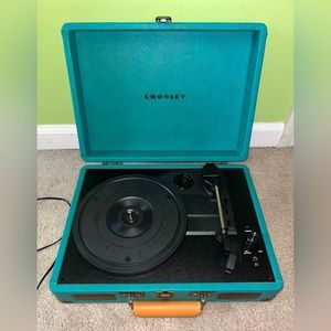 Teal Crosley Record Player